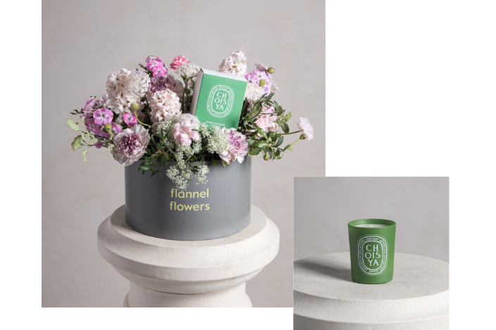 Flower Box & Diptyque Choisya Candle (190G) HK$1,500想特別點可以考慮這個與法國頂級香氛品牌Diptyque合作推出的獨家母親節鮮花禮盒。以經